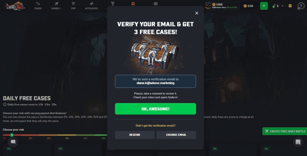 CSGORoll Free Cases
